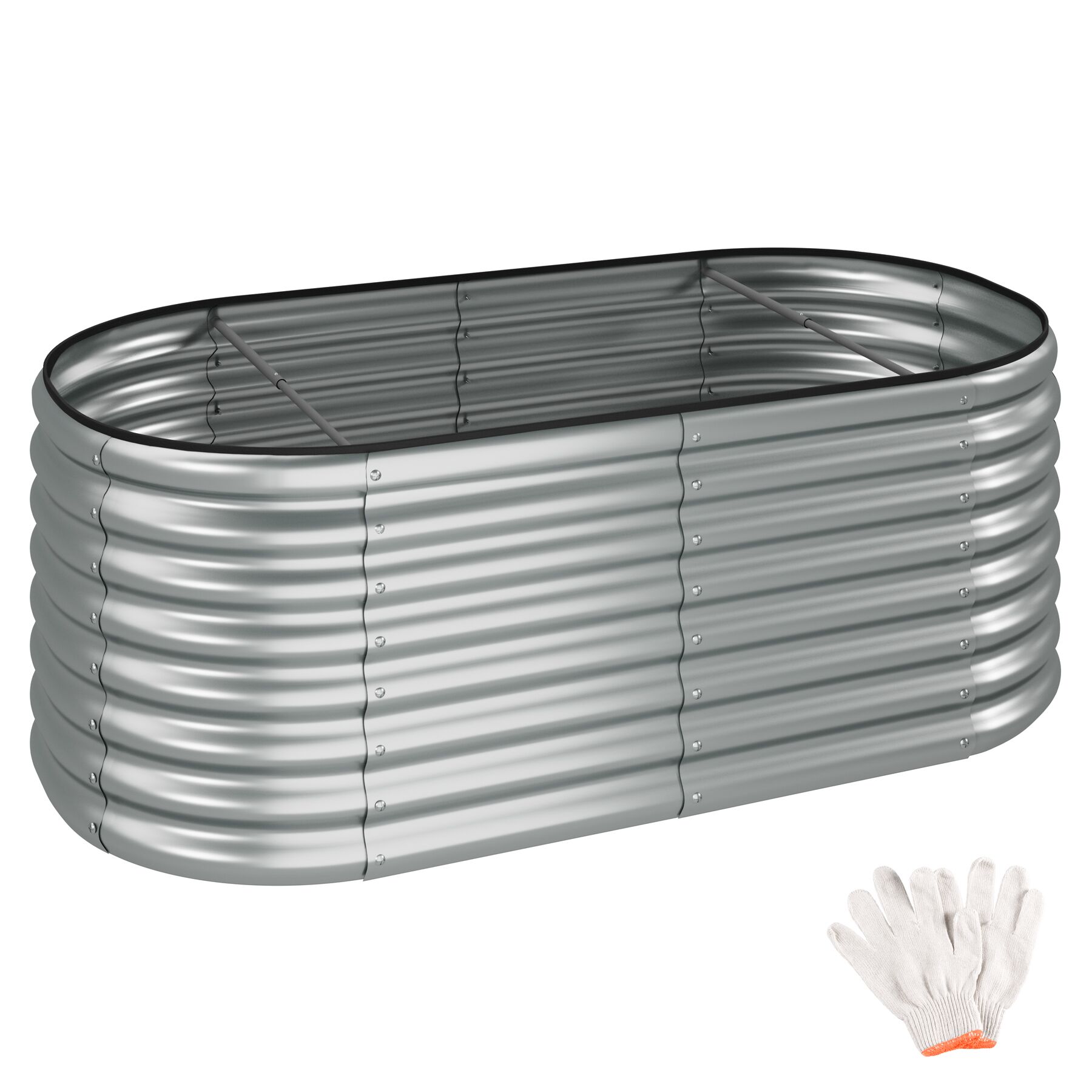 Raised Bed - for gardens, 603 litre capacity, galvanised, 160x60x80cm