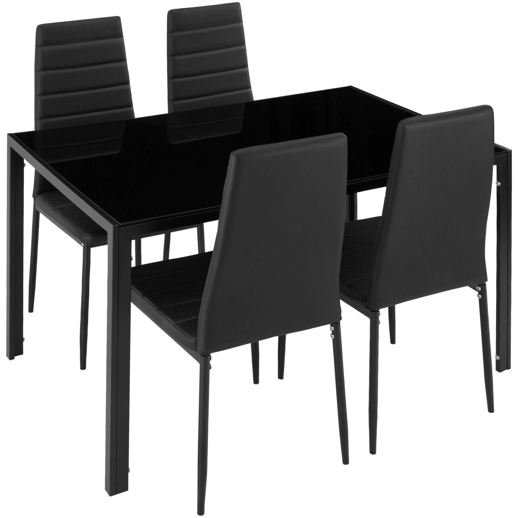 Dining Table and Chairs Berlin - dining table & 4 chairs padded with faux leather