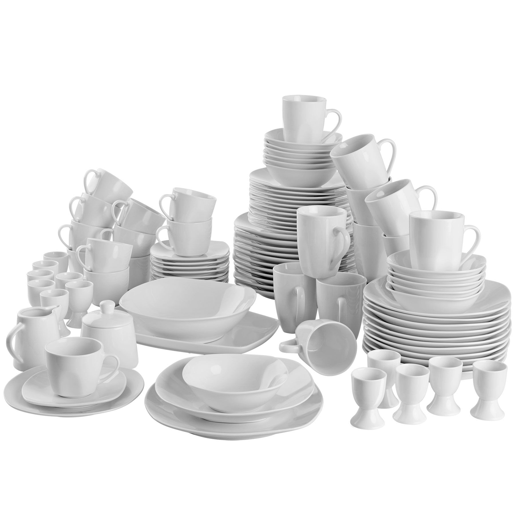 Dinner Set Salerno - 100-pieces, porcelain, for 12 people, dishwasher safe