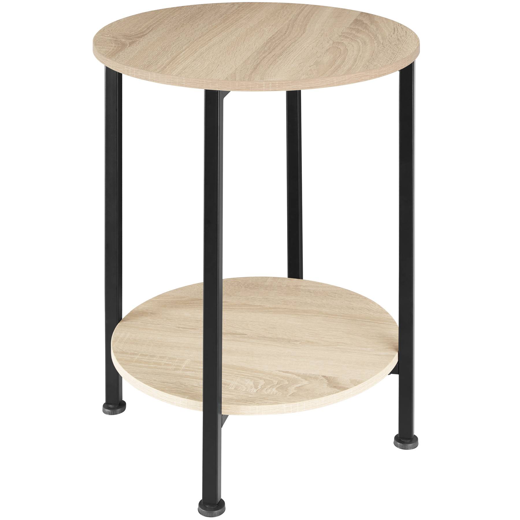 Bedside Table Ballina -industrial style, round with 2 shelves, 45 x 64 cm