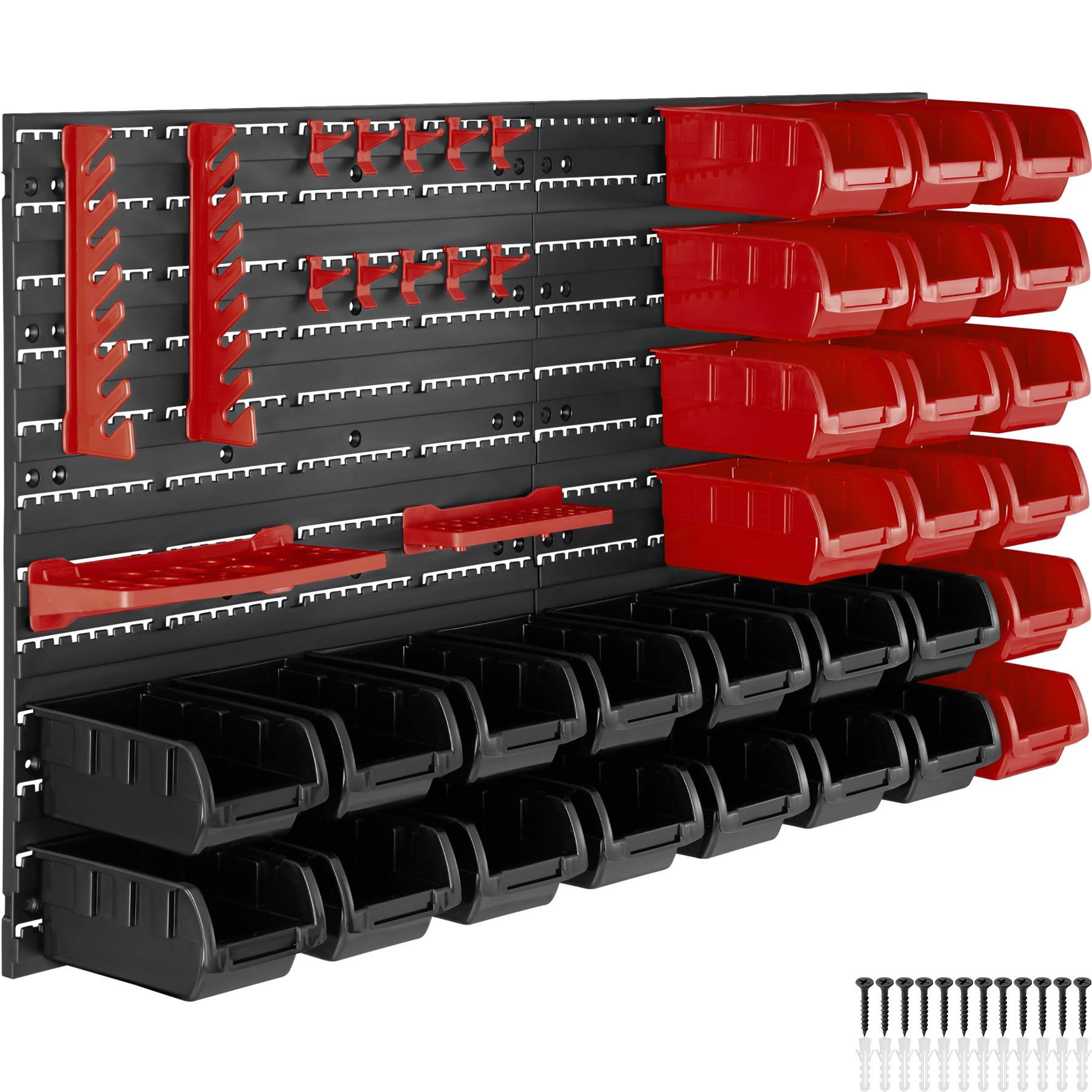 Small parts organiser with 28 stacking boxes and tool holders