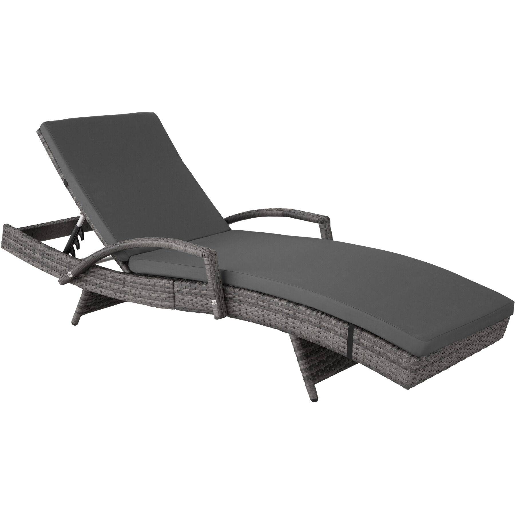 Sun Lounger Oceane - with aluminum frame, 5-step adjustable backrest, UV-resistant