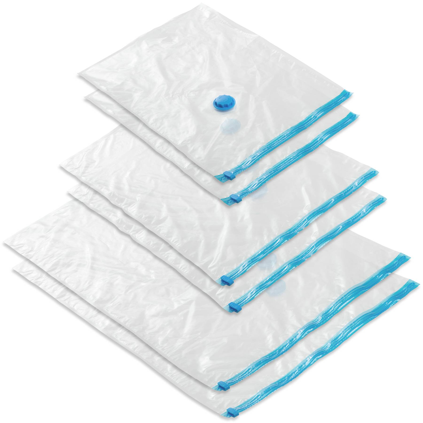 Buy Vacuum Storage Bags, 6 bags in 3 sizes, with inlet and outlet valve ...