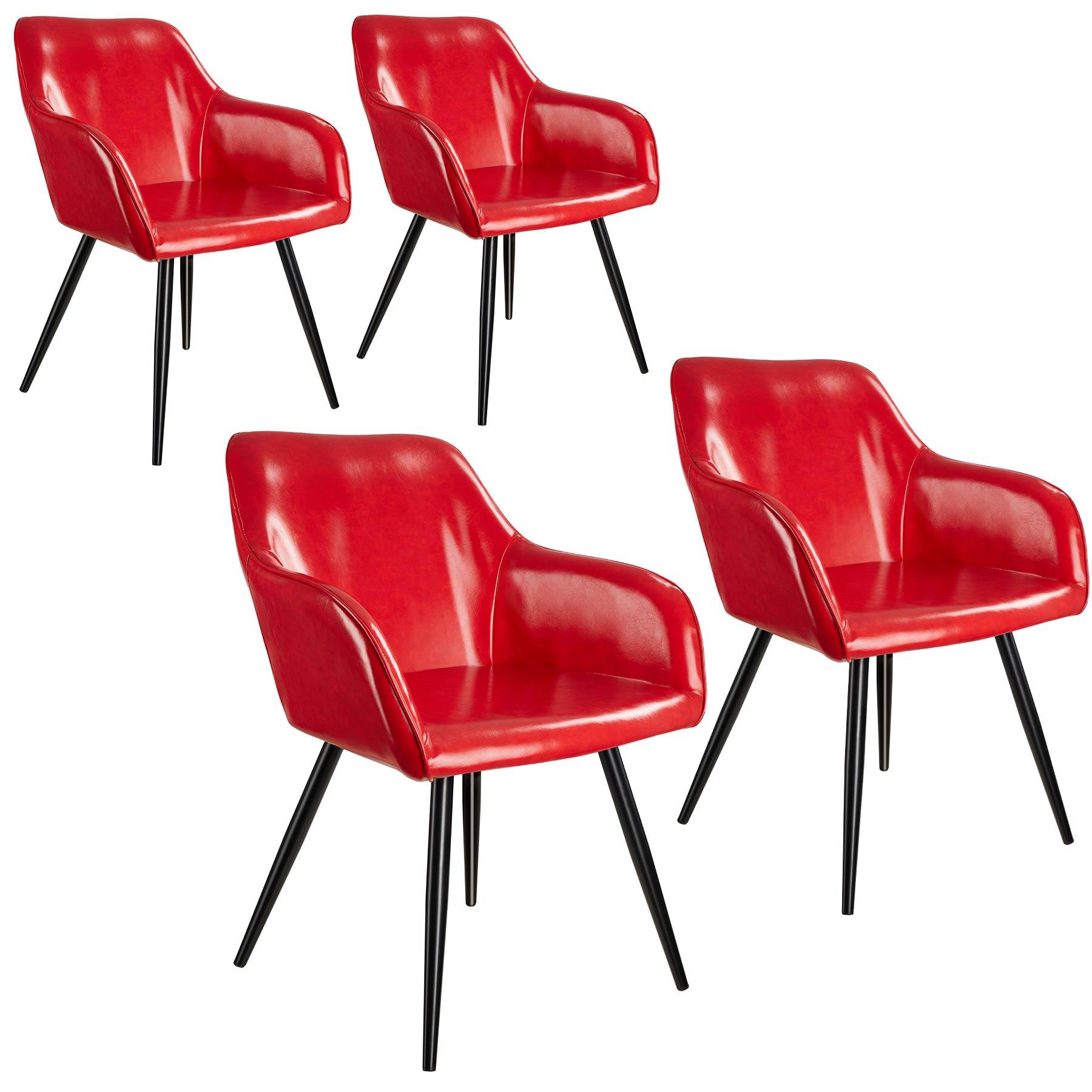 Buy 4 Marilyn Faux Leather Chairs online cheap tectake