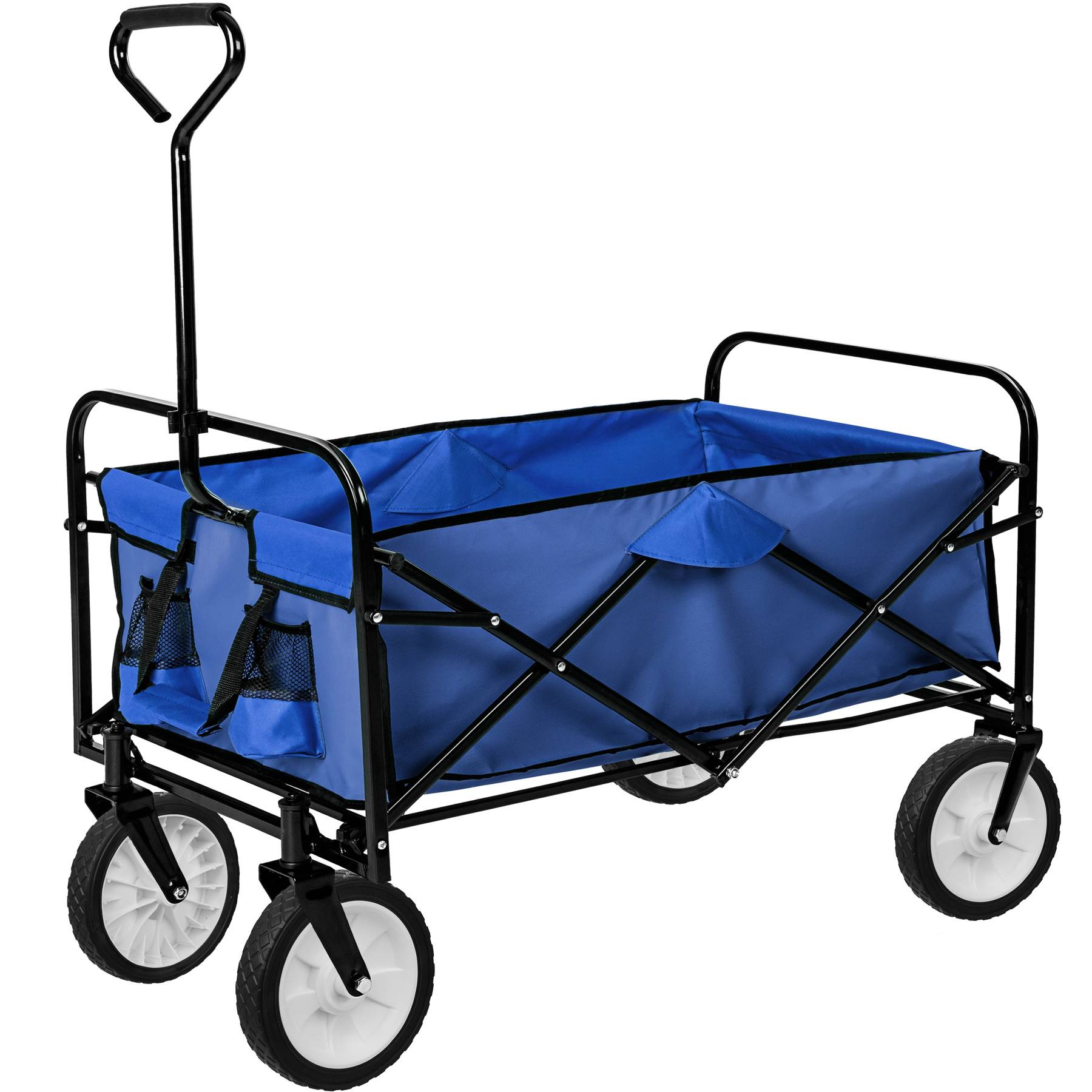 Garden Trolley - foldable with 2 mesh pockets, 80 kg load capacity