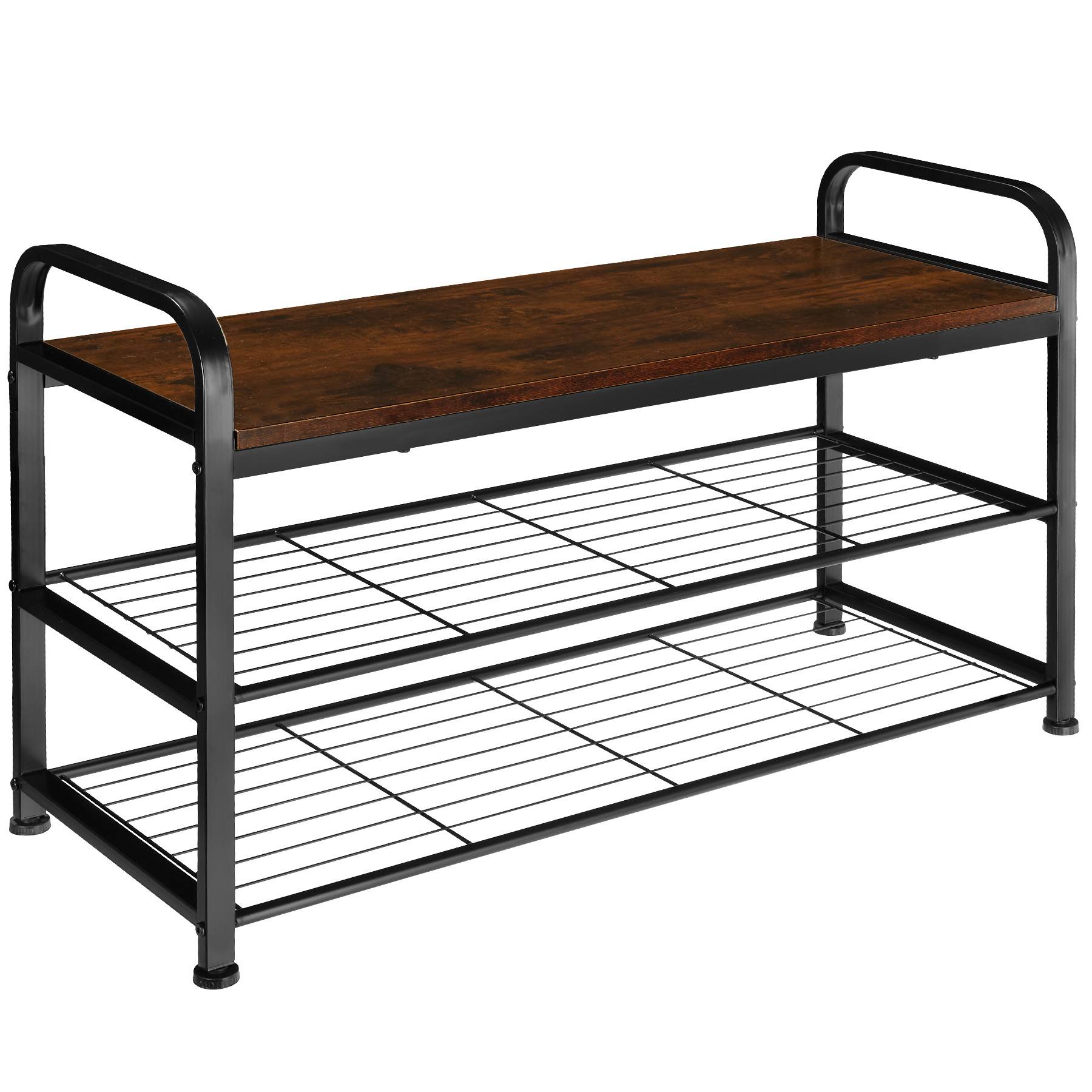 Shoe Rack Southampton - surface shelf and 2 grid shelves, industrial style