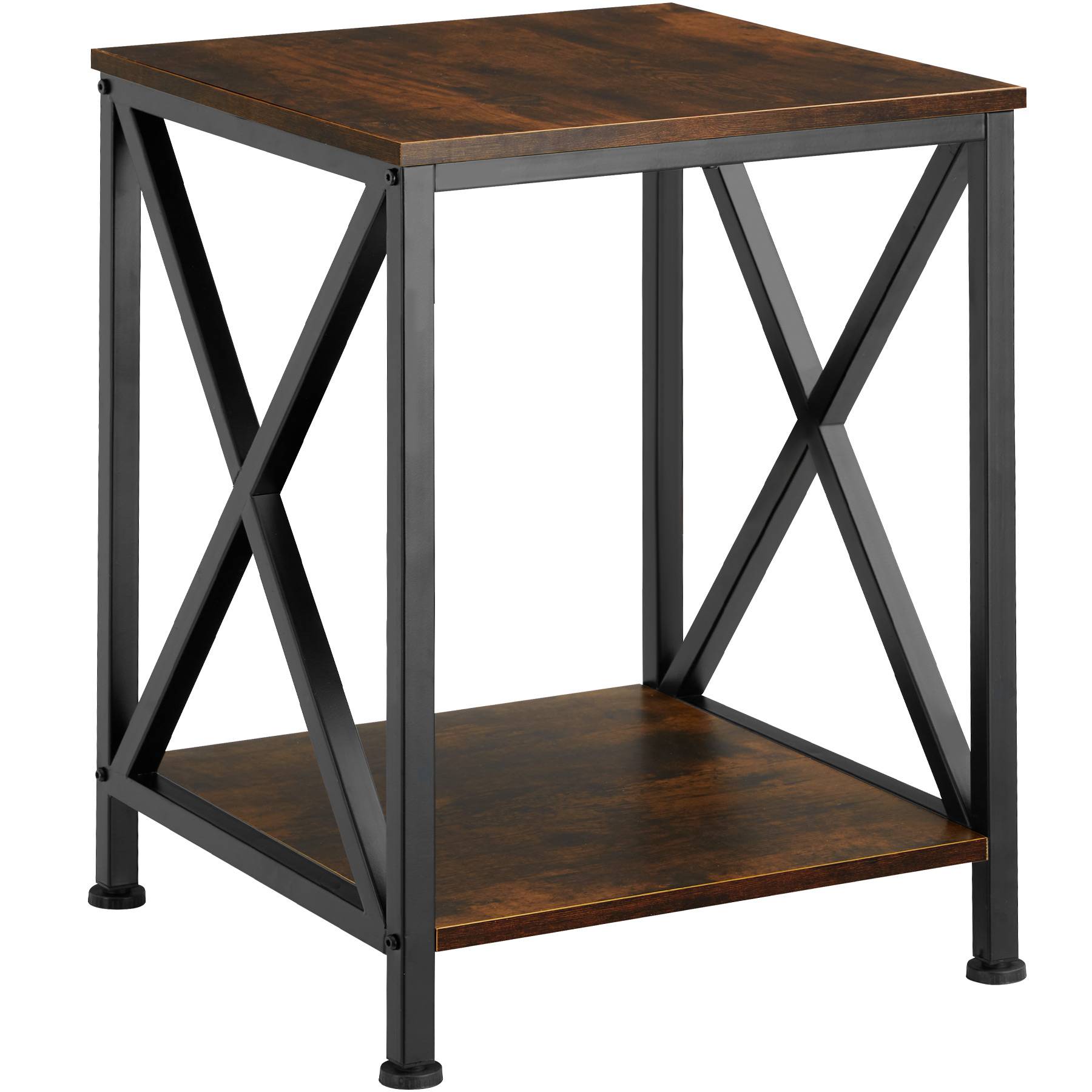 Bedside Table Carlton - industrial style, with 2 shelves, 40.5 x 40.5 x 52.5 cm
