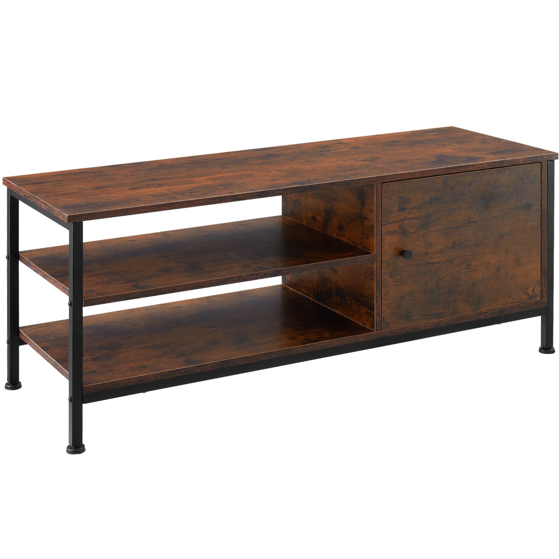 TV Stand Durban - lowboard cabinet with 3 shelves, cupboard section with door