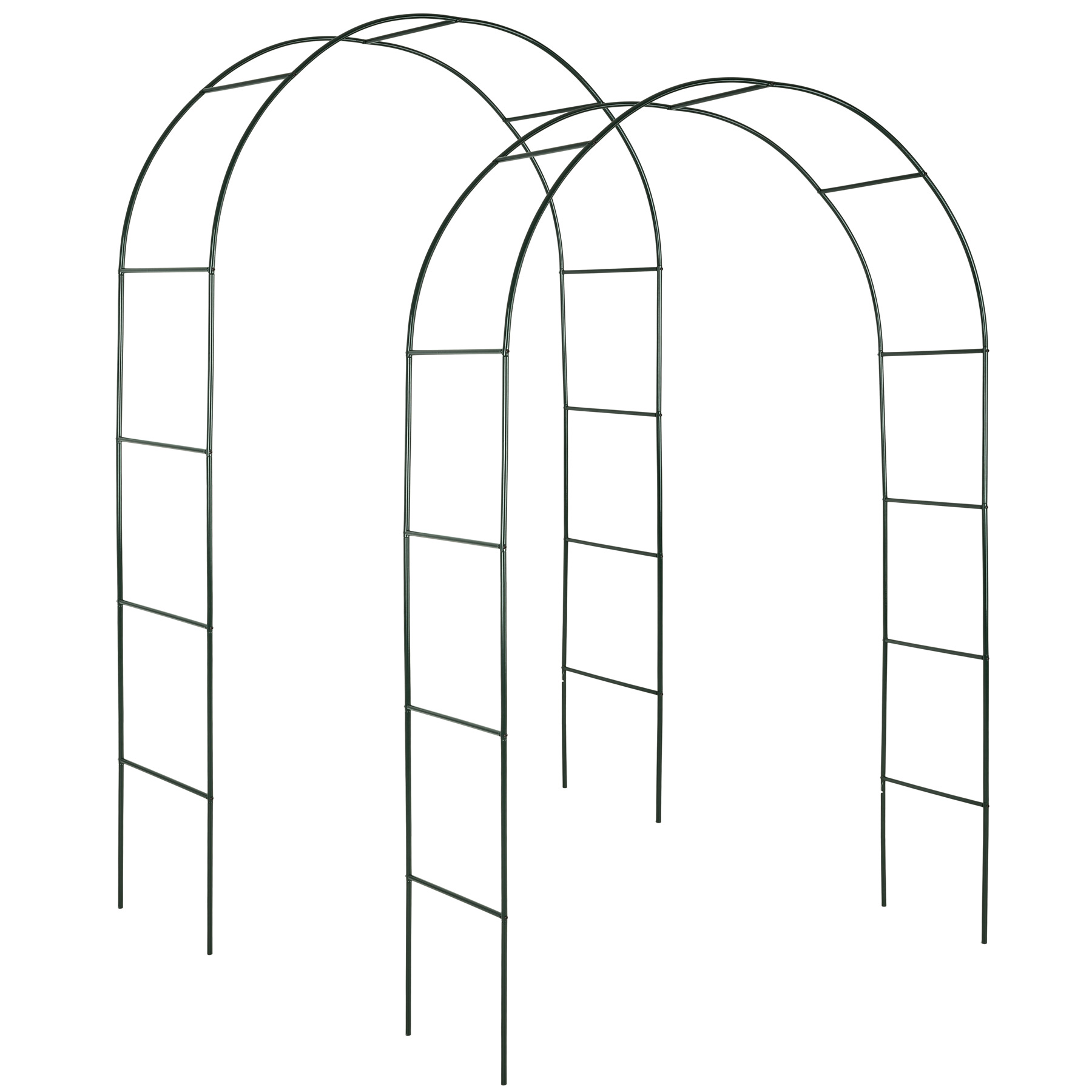 Garden Arch Set of 2 - steel rose arches, 140 x 40 x 240 cm