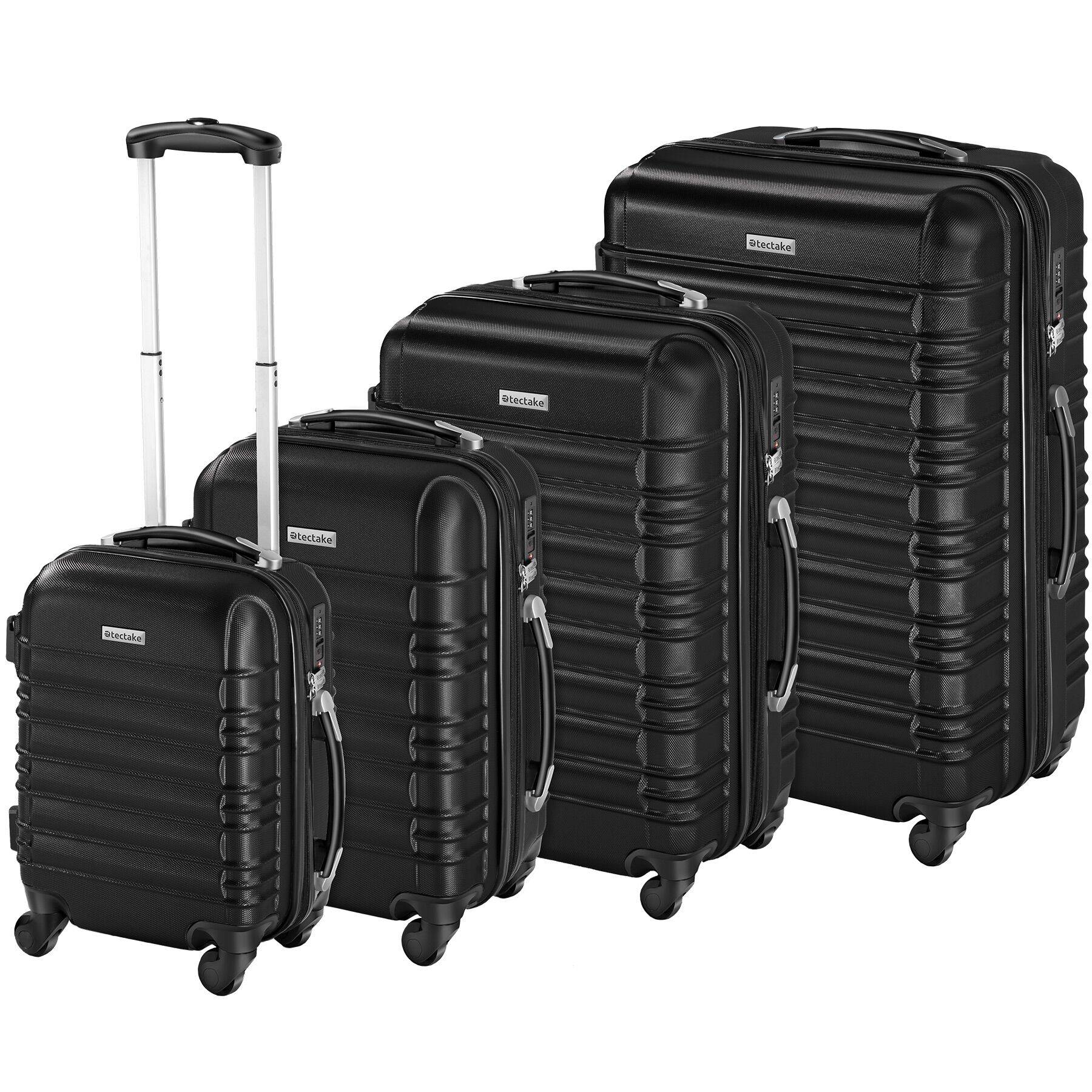 Suitcase Set of 4 ABS Hard Shell Luggage Travel Trolley 4 Wheel Lightweight Telescopic Handle
