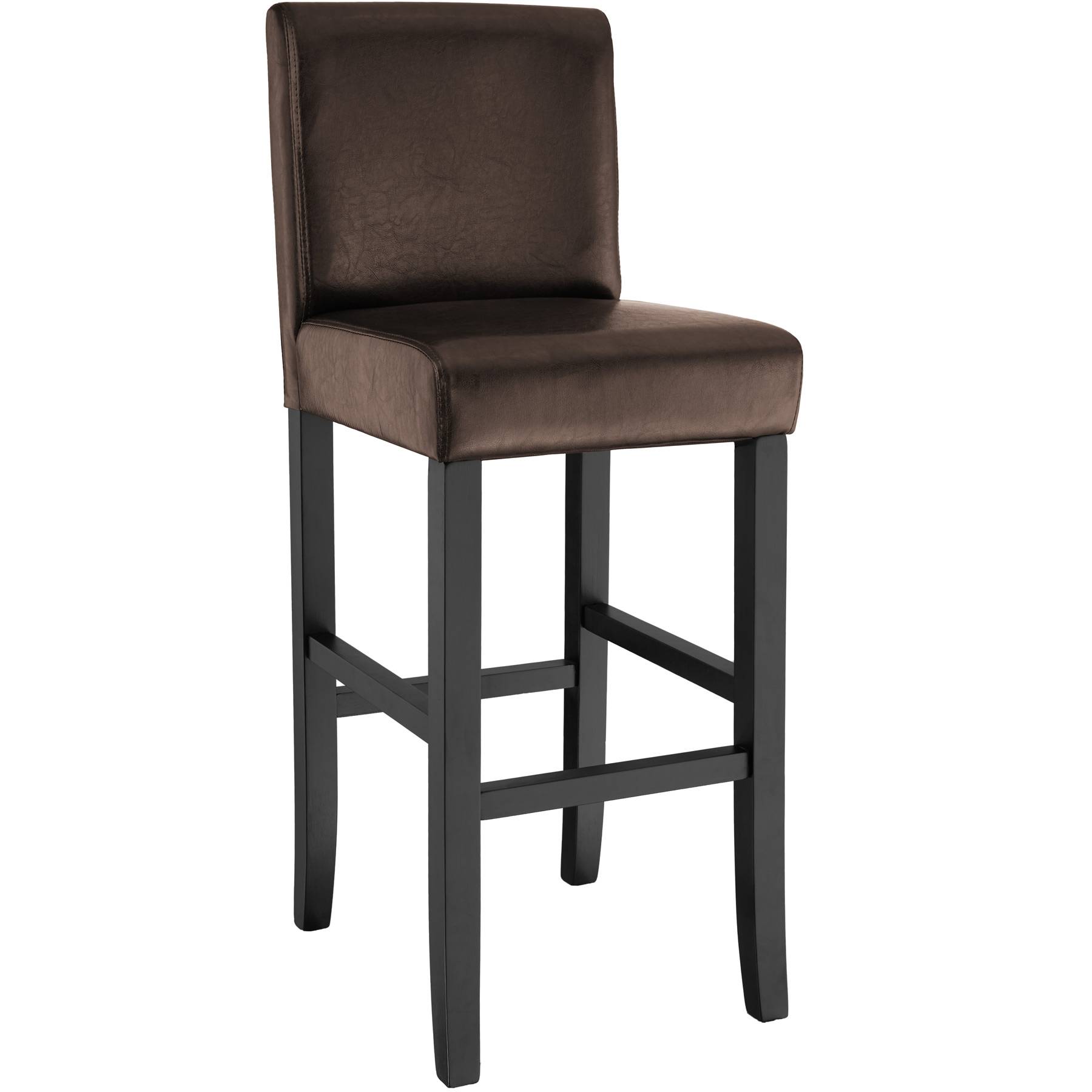 Bar Stools with a padded backrest and faux leather cover