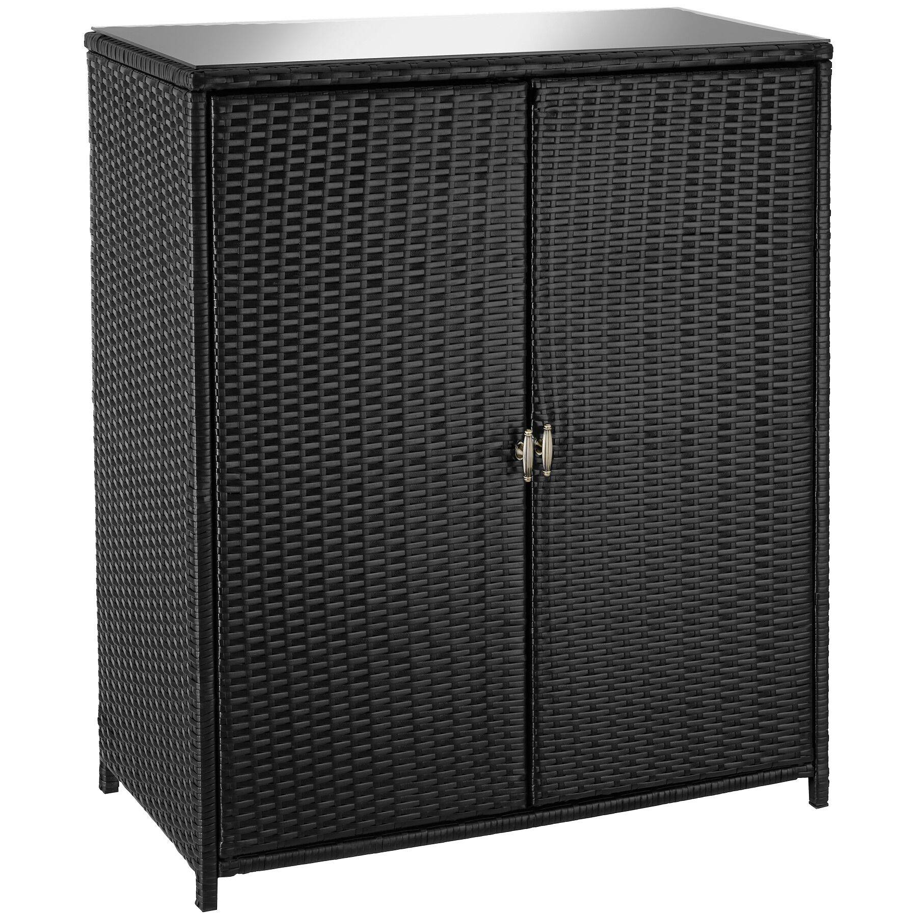 Outdoor Storage Cabinet Monza - 3 removable shelves, safety glass panel