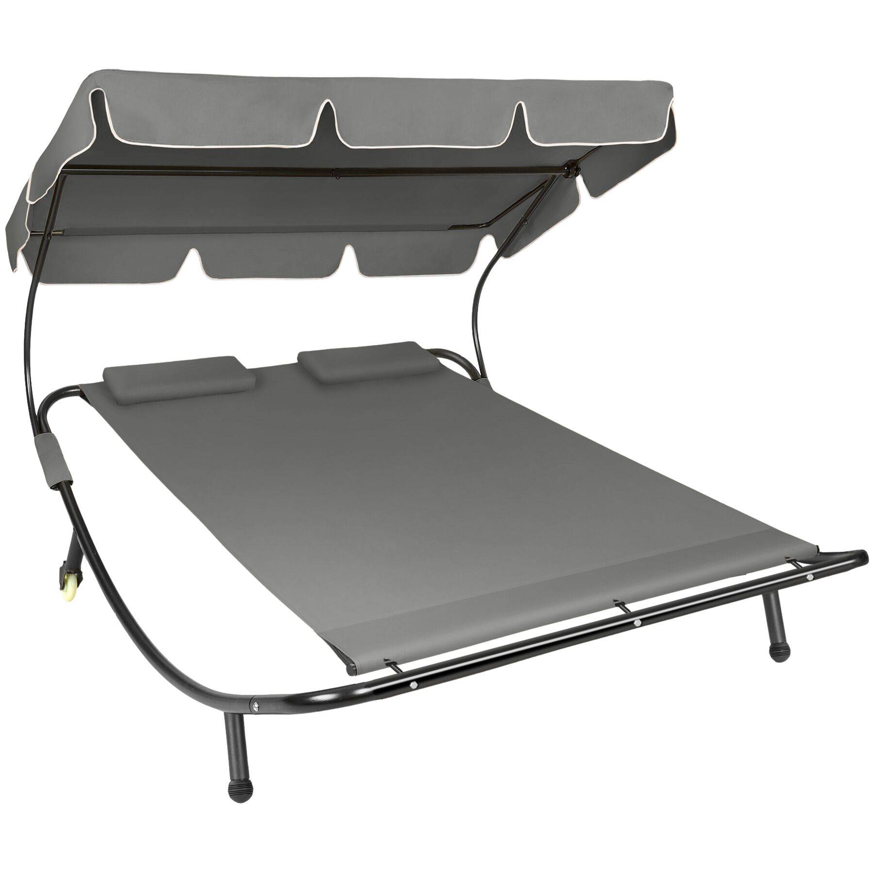 Sun Lounger Livorno - for 2 people, adjustable sunroof, with wheels