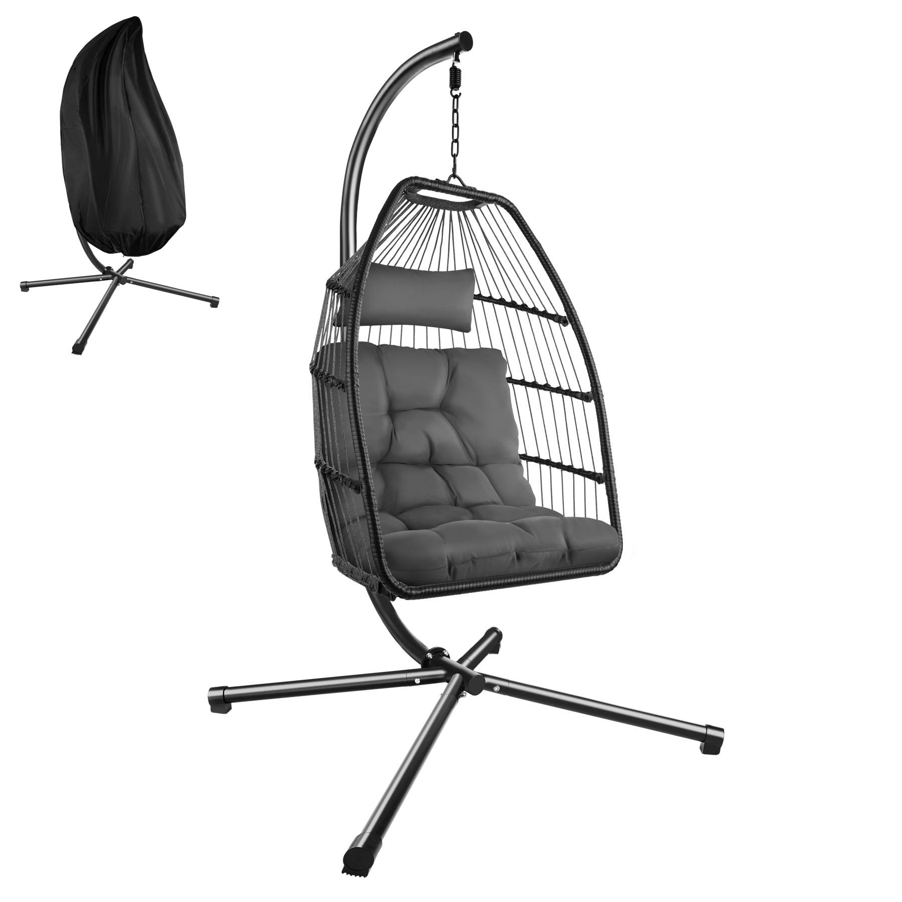 Egg Chair Ariane - swing seat with frame, thick cushions, protective cover