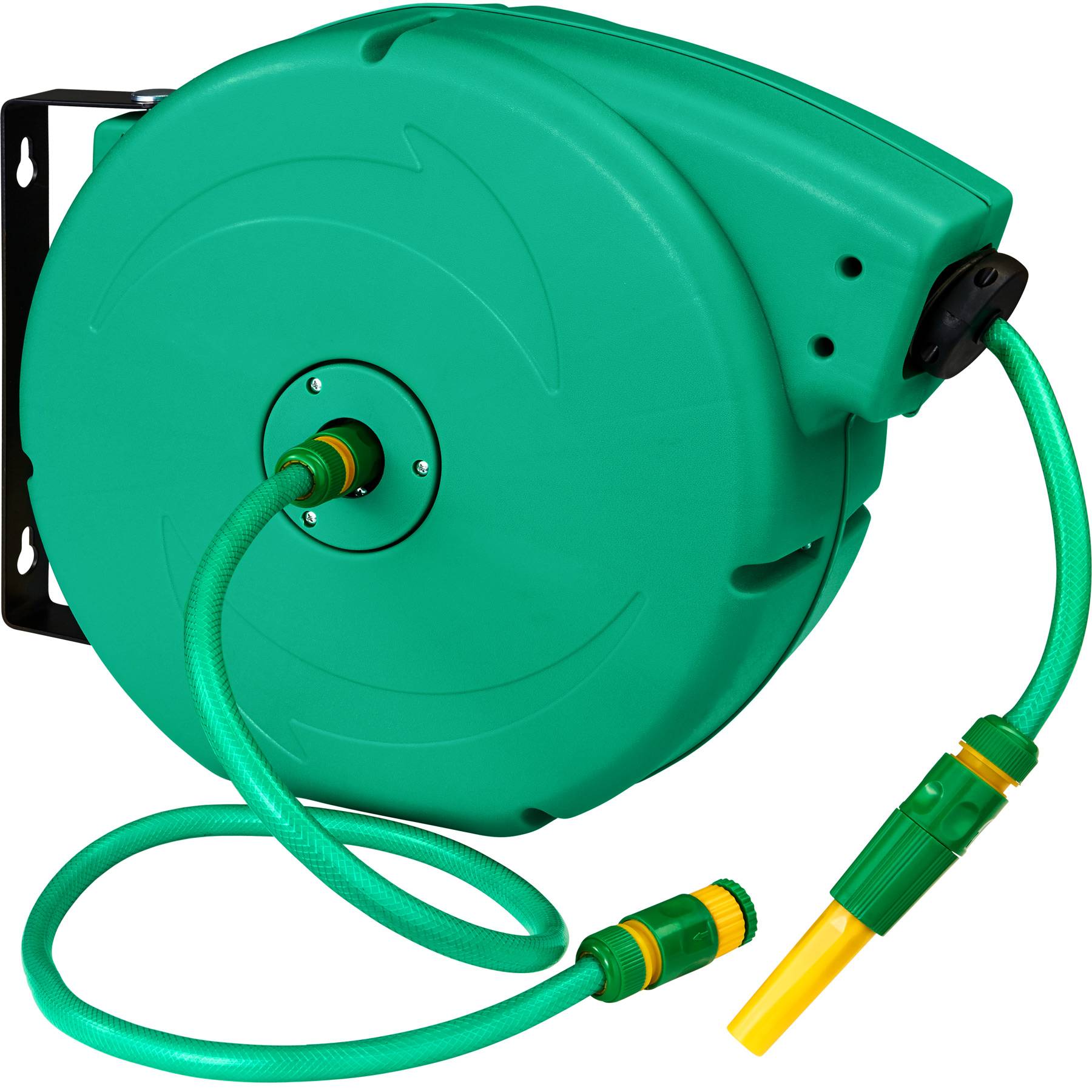 Hose Pipe and Reel - automatic retractor with hose stop, including hose head 