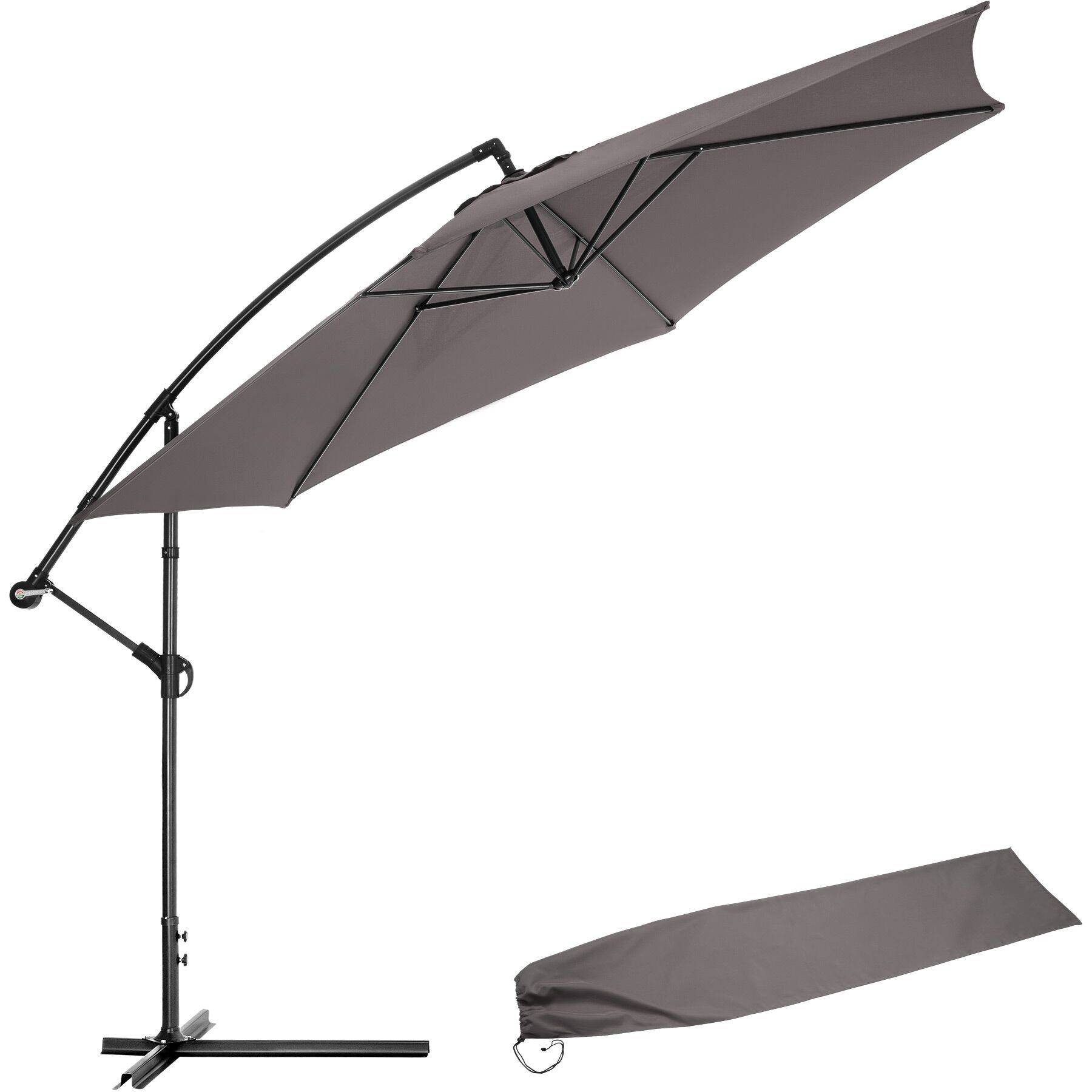 Parasol Ciccio - 350 cm, cantilever garden shade, adjustable tilt angle, with protective cover