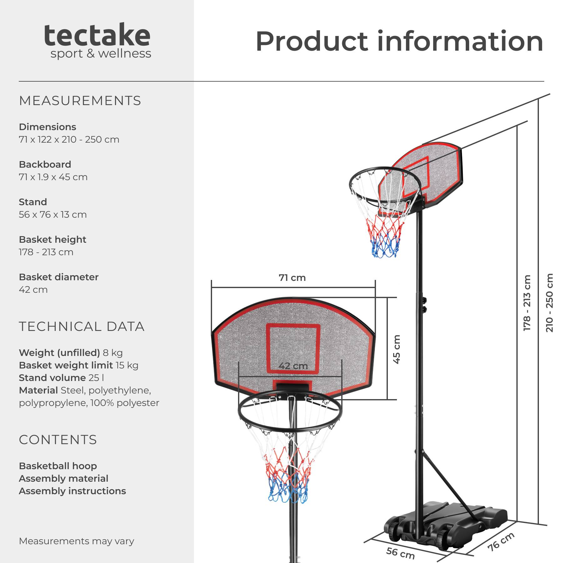 Basketball Hoop Dimensions Buy Basketball Hoop Harlem, Freestanding,