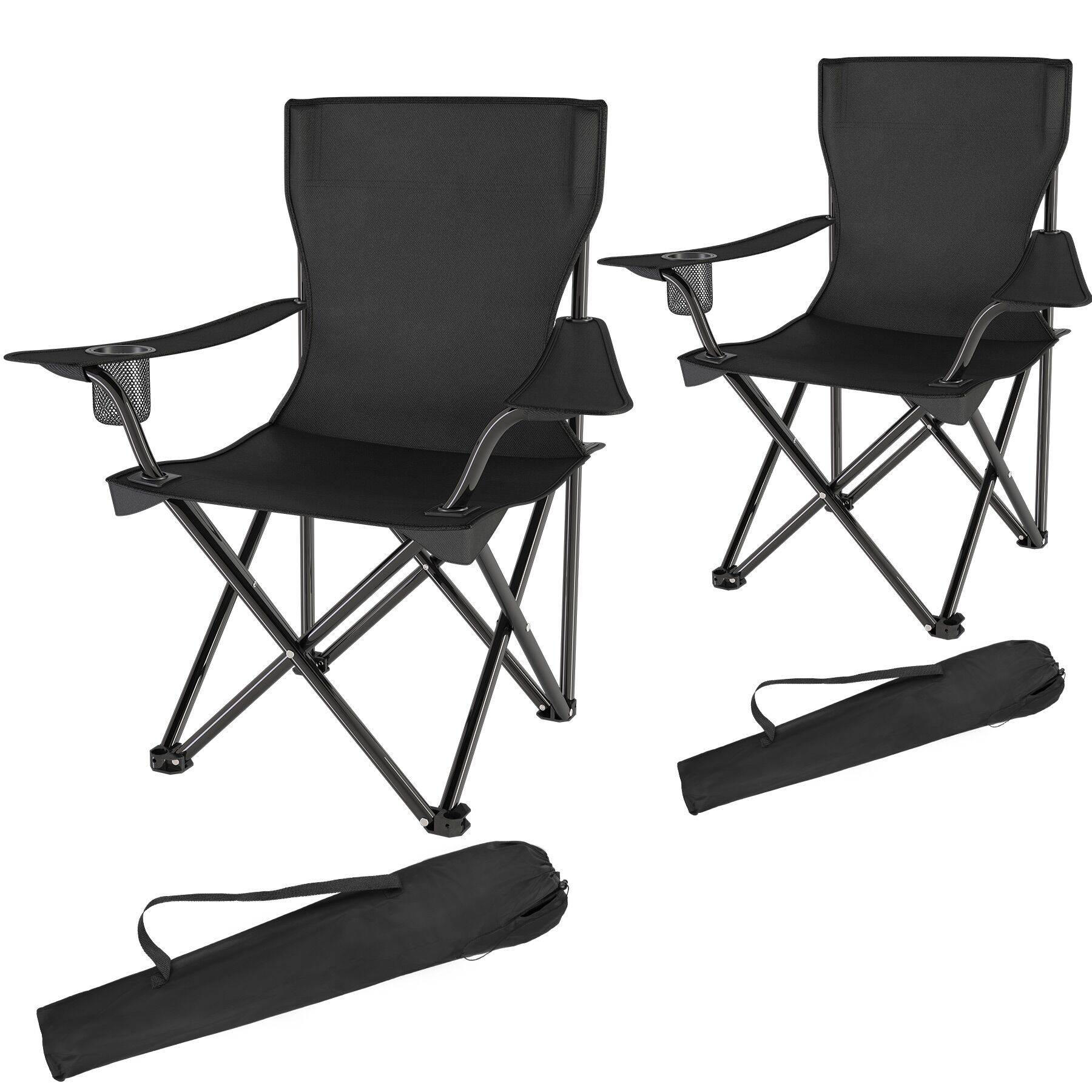 Camping Chairs Gil - foldable, lightweight with cup holder, with carrying bag