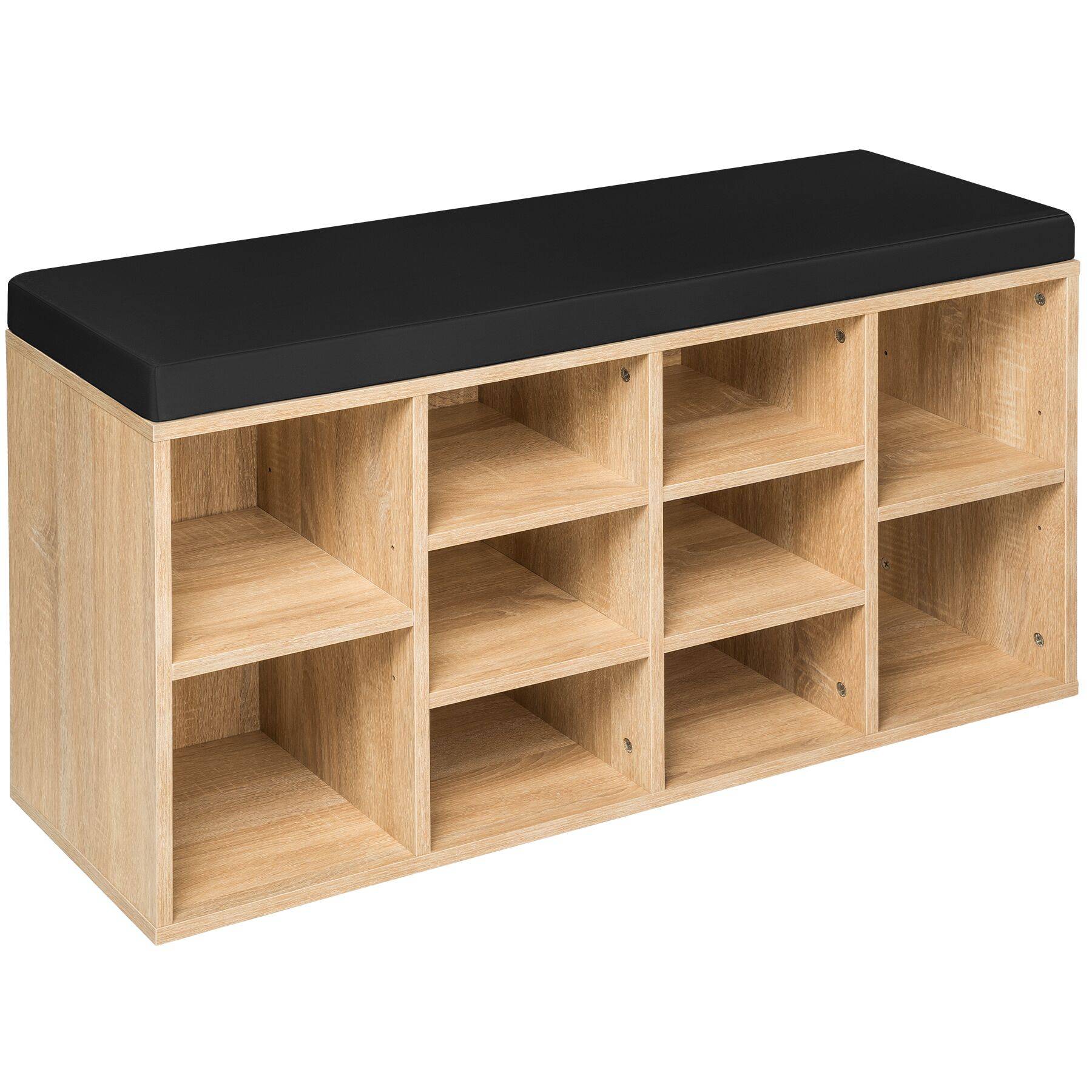 Shoe Rack - storage cabinet for 10 pairs of shoes, bench with seat cushion, 103.5 x 48 x 30 cm
