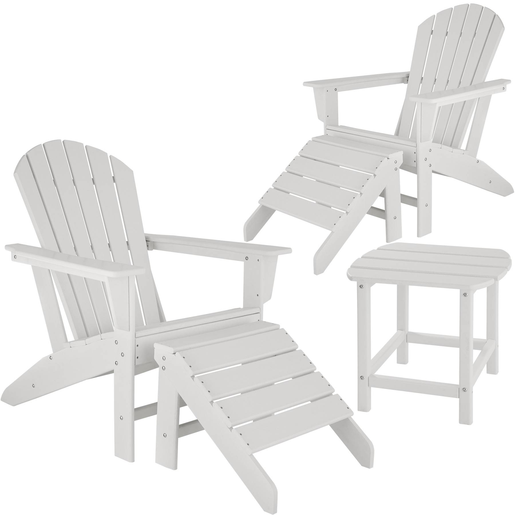 Garden Furniture Set - 2 chairs, 2 footrests, table, weatherproof, UV-resistant