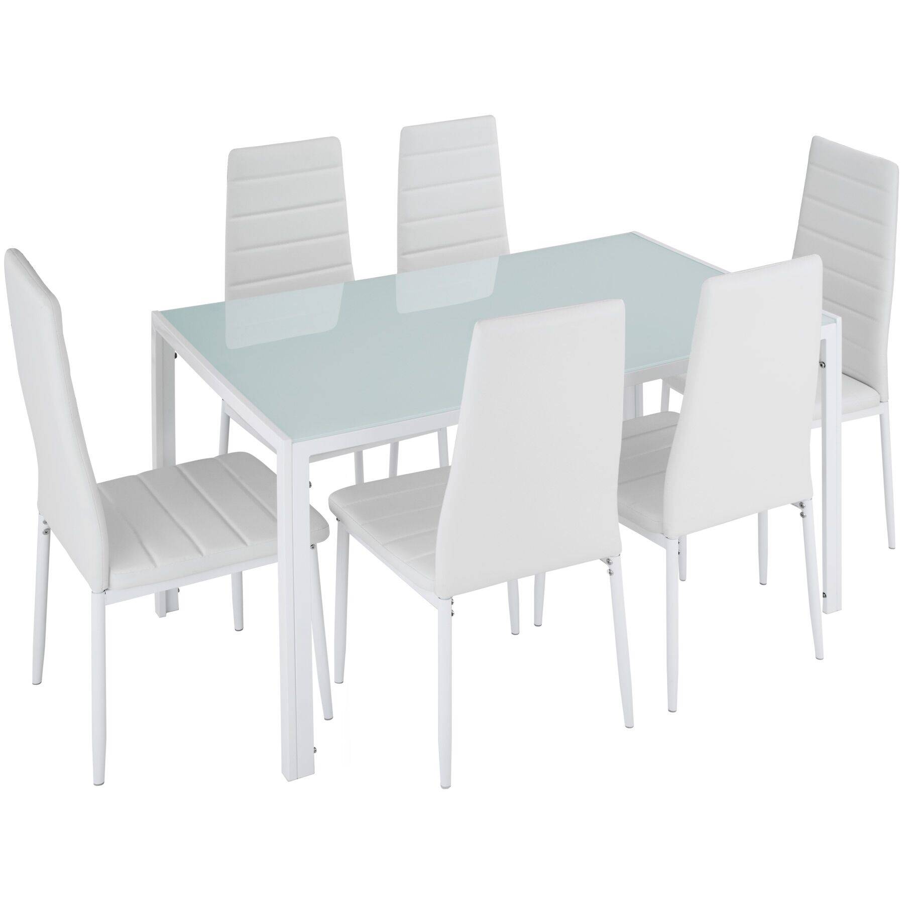 Dining Table and Chairs Brandenburg - 6 chairs & 1 table, faux leather cover