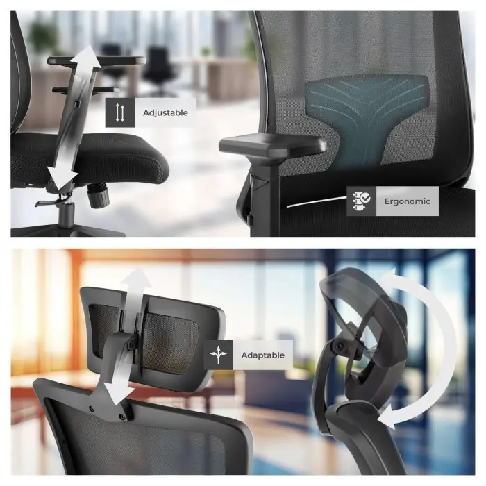 FLEXISPOT Foldex Ergonomic Office Chair With Foldable Backrest, Folding