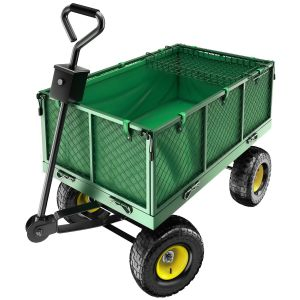 Garden Trolley - foldable side walls, shelf, padded handle, 550 kg load capacity