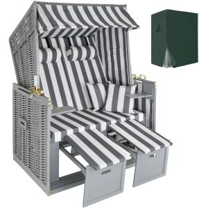 Beach Chair 'Sylt' with cushions, footrest and rain cover
