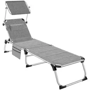 Lorella aluminum sun lounger, upholstered, foldable