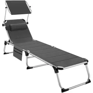 Lorella aluminum sun lounger, upholstered, foldable