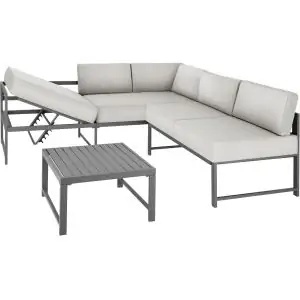 Faro Aluminum Seating Set with Table and Adjustable Backrest