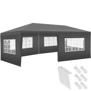 Gazebo Novara with 5 side panels, water-resistant, 6x3m