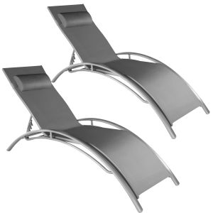 2 aluminum garden loungers, 5-tier