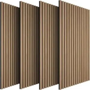 Acoustic Wall Panels with Wood Veneer Slats, Thick Felt and Easy to Install
