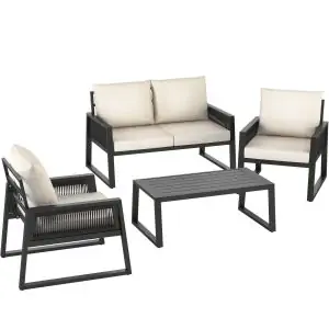 Garden Furniture Set Capri in a Corded Design and Aluminium Frame