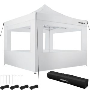 3x3m Foldable Aluminum Garden Pavilion with 4 Side Panels