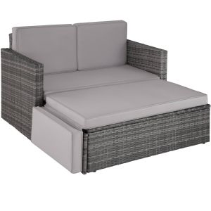 Garden Sofa Corfu - 2 seater sofa, stool sun lounger, thick cushions