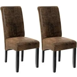 Dining Chair - ergonomic seat shape, high backrest, padded, faux leather