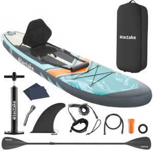 2-in-1 Inflatable SUP and Kayak, with Paddle, Pump and Backpack