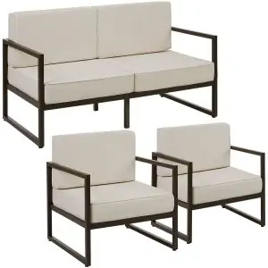 Garden Furniture Comosa - for 4 people, XXL padding, 1 sofa, 2 armchairs