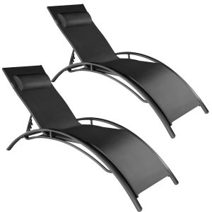 2 aluminum garden loungers, 5-tier