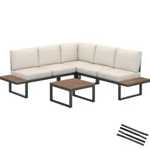Eliar Garden Lounge Set, 4-piece, with aluminum frame