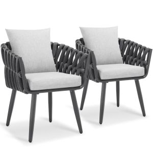 Lugano chair in rope design with aluminum frame