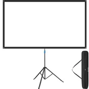 Cinema Projector Screen with Foldable Tripod, 16:9, 4K, HD