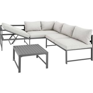 Faro Aluminum Seating Set with Table and Adjustable Backrest