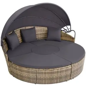 Sun Lounger Santorini - modular garden furniture set with shade canopy