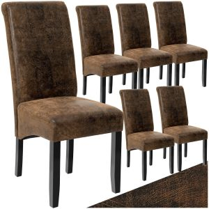 Dining Chair - ergonomic seat shape, high backrest, padded, faux leather