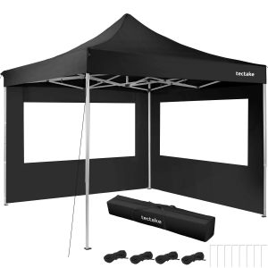 3x3m Foldable Aluminum Garden Gazebo with 2 Side Panels