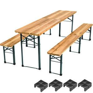Dining Table and Bench Set Ralf - 2 benches, foldable, durable, stable