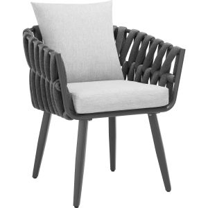 Lugano chair in rope design with aluminum frame